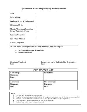 APPLICATION FOR THE ISSUANCE OF CERTIFICATE OF PROFICIENCY.